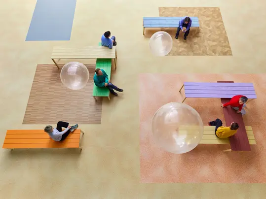 Revêtement de sol poinçonnement résistance performance Modul'up | Forbo Flooring Systems